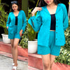 STYLIE Solid Short Coord Set Cotton Flex