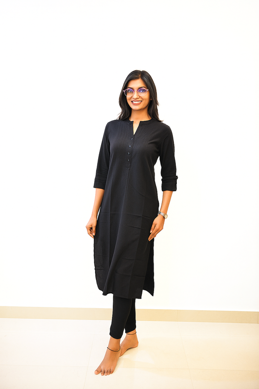 STYLIE Cotton Flex Plain Solid Kurti