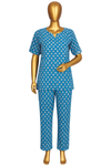Stylie Blue Printed Cotton Nightwear