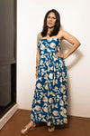 STYLIE Floral Peacock Green Sleeveless Dress
