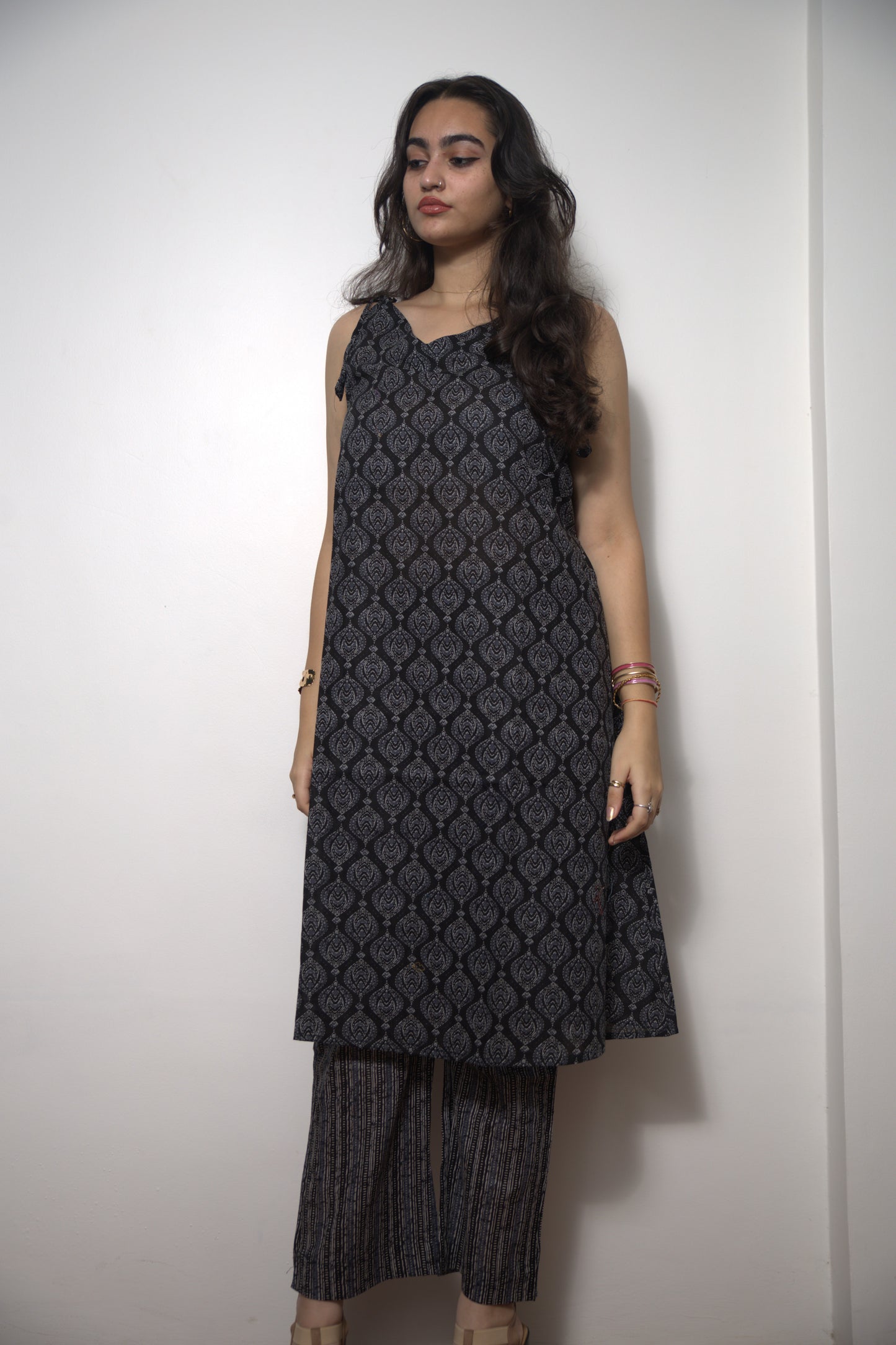 STYLIE Printed Cotton Sleeveless Cord Set