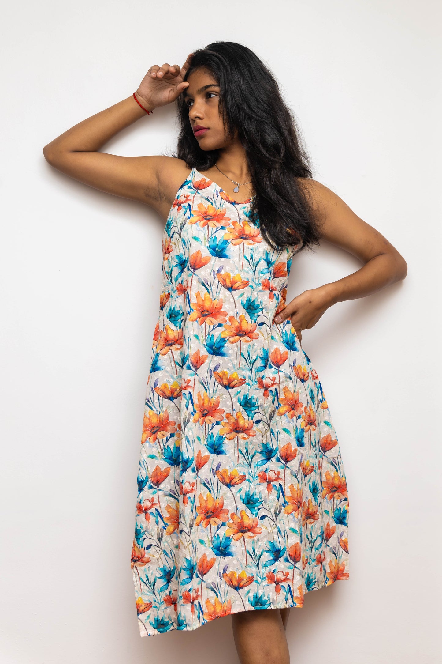 STYLIE Floral Printed Multicolour Sleeveless Dress