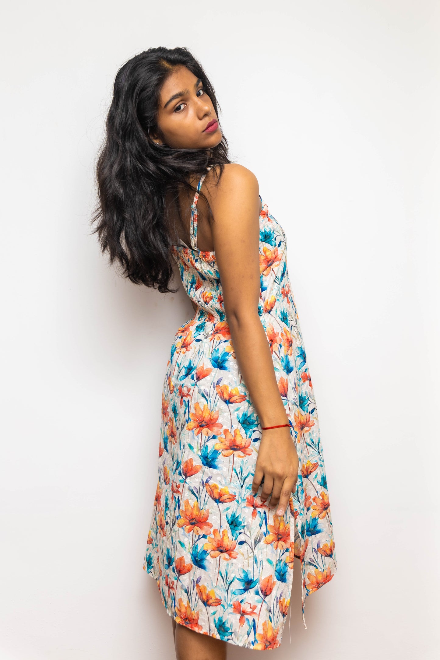 STYLIE Floral Printed Multicolour Sleeveless Dress