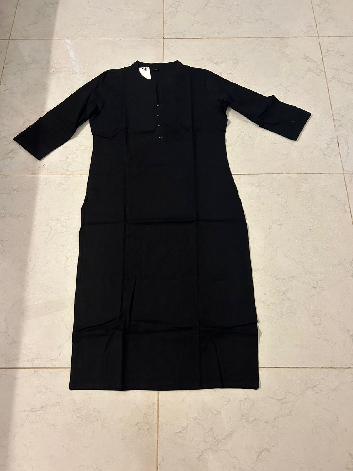 Cotton Black Flex Plain Solid Kurti