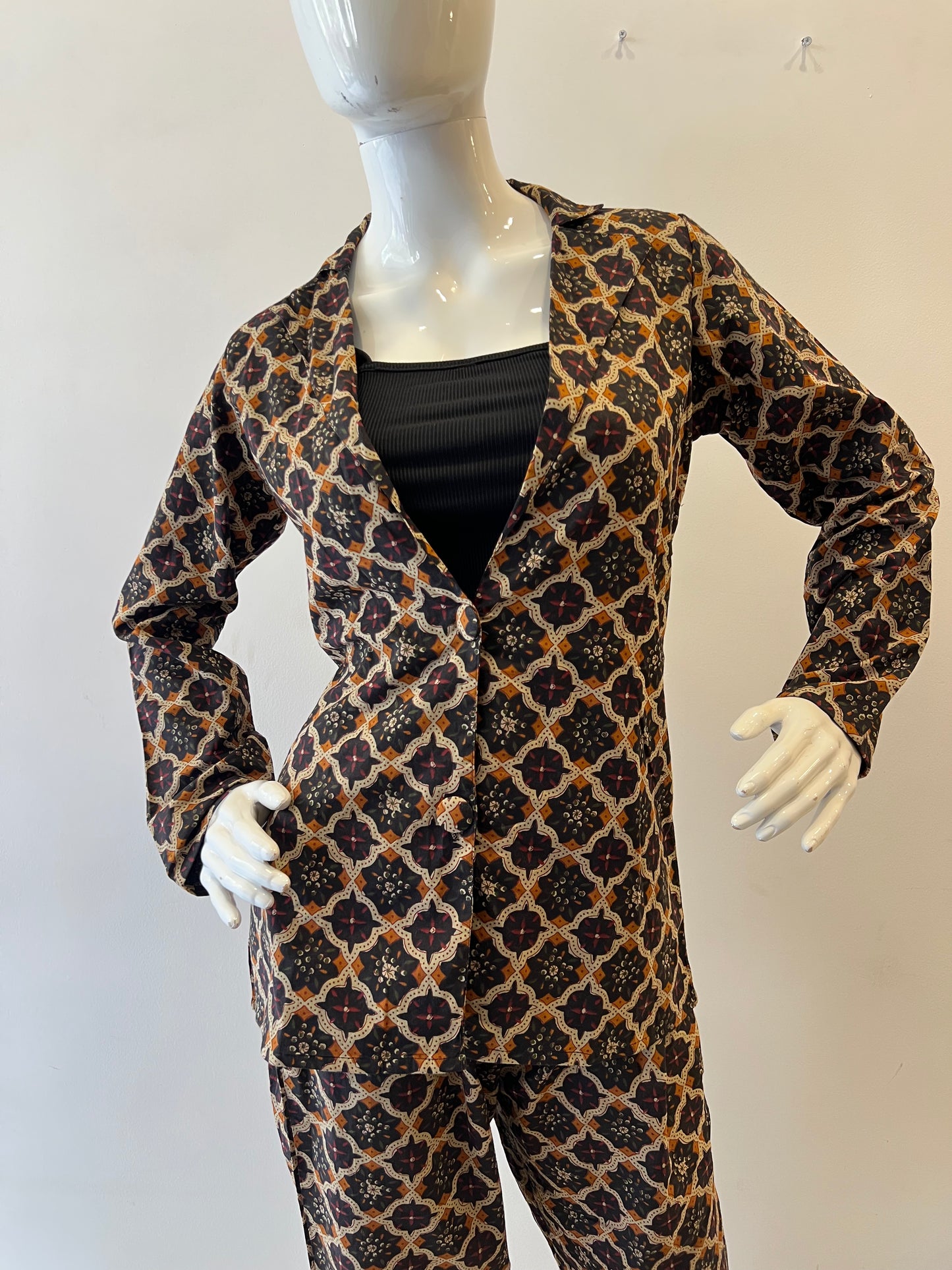 STYLIE Cotton Blazer Pant Coord Set