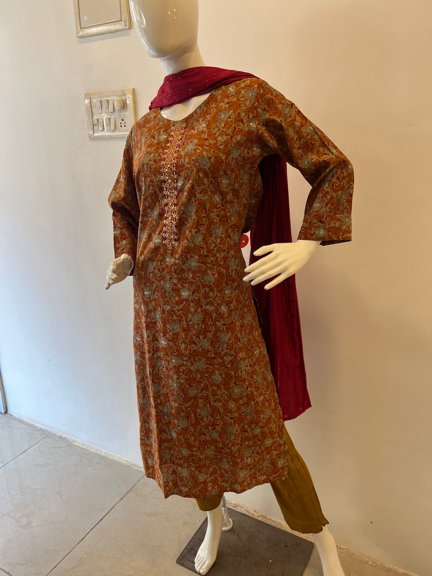 STYLIE GOA Modal Silk Kurta with Trousers & With Dupatta
