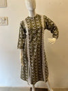 STYLIE GOA Olive Green Floral Embroidered Cotton Kurta With Trousers