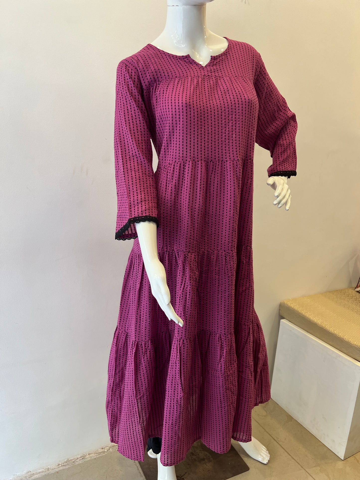 STYLIE GOA Dotted Cascade Dress