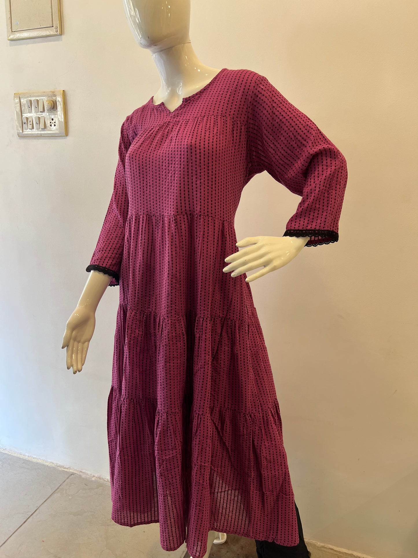 STYLIE GOA Dotted Cascade Dress