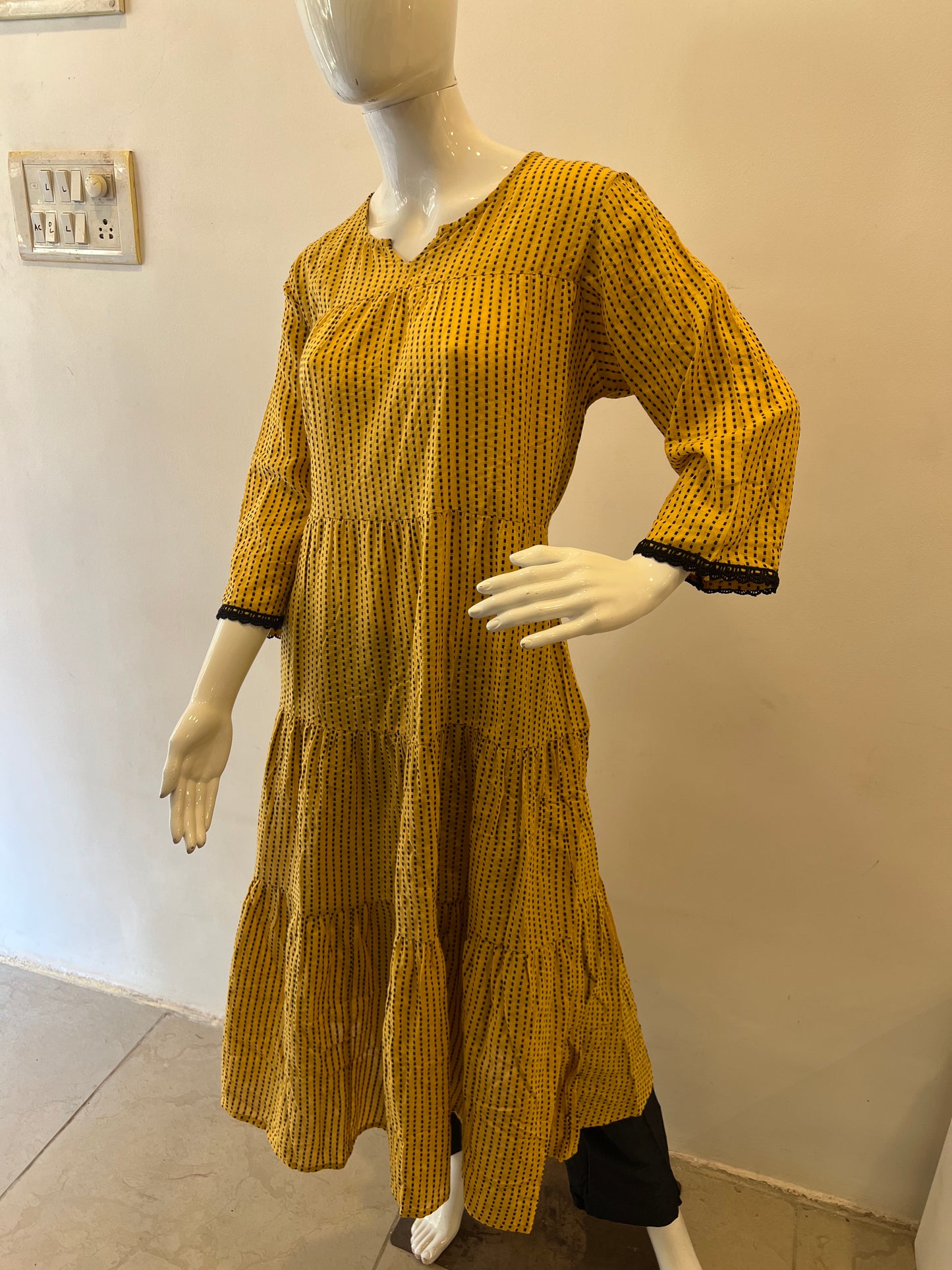 STYLIE GOA Dotted Cascade Dress