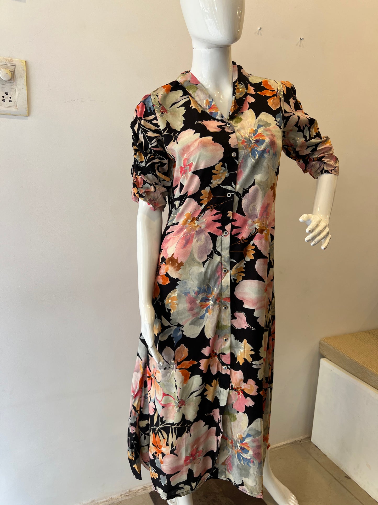 STYLIE GOA Botanical Print Dress