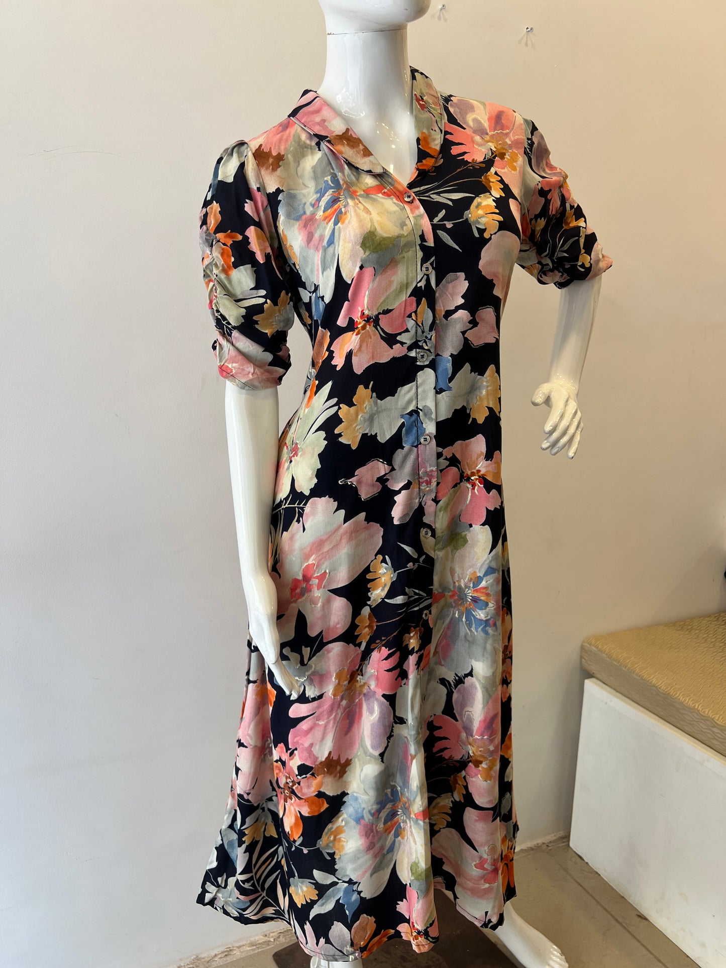 STYLIE GOA Botanical Print Dress