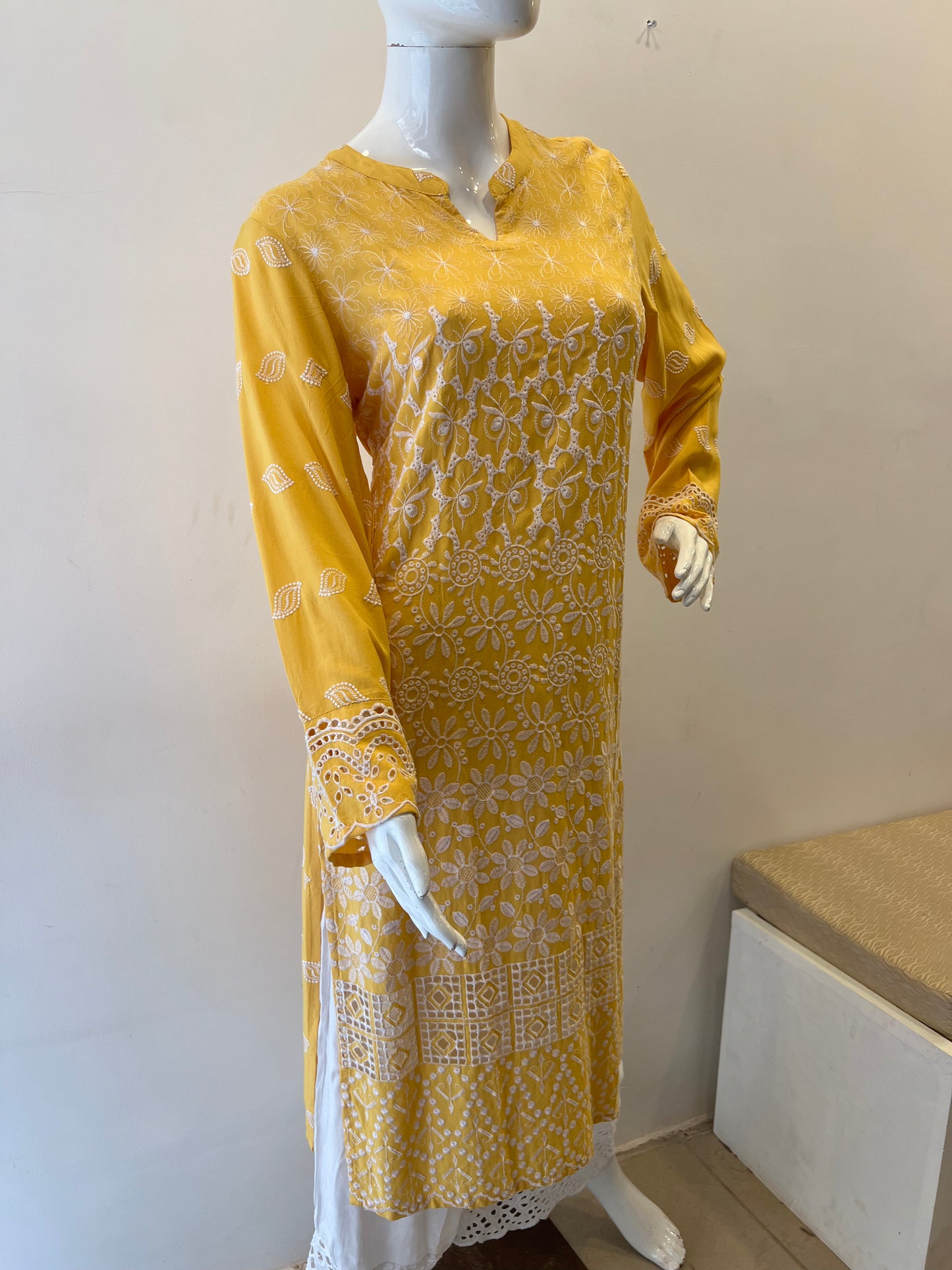 STYLIE GOA Sunshine Yellow Full Sleeve Cotton Kurta