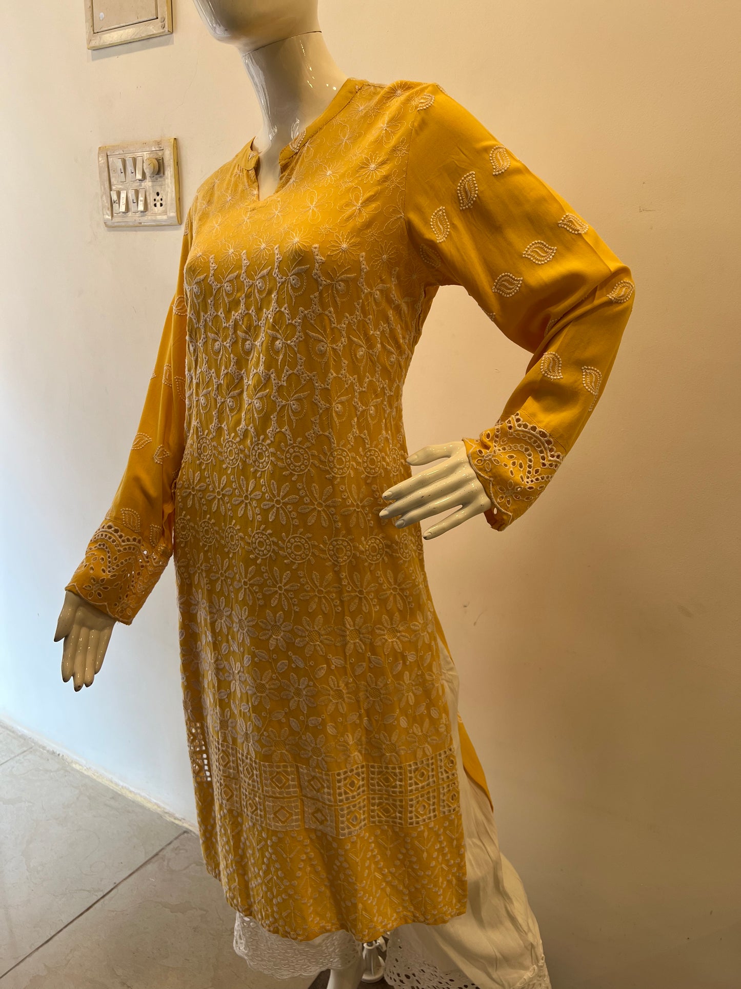 STYLIE GOA Sunshine Yellow Full Sleeve Cotton Kurta