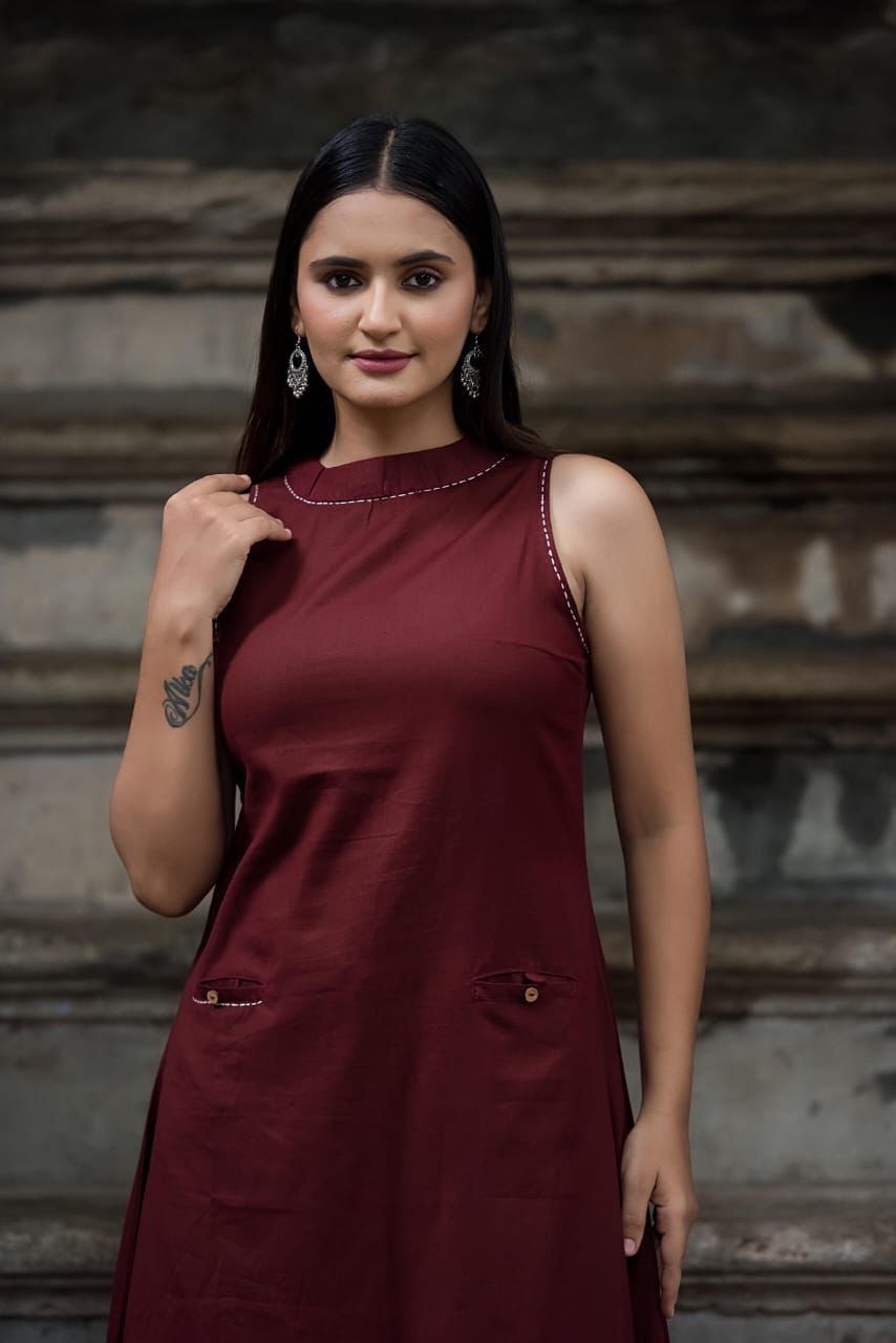STYLIE GOA Modern Minimalist Sleeveless Kurta Set