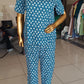 Stylie Blue Printed Cotton Nightwear