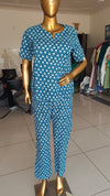 Stylie Blue Printed Cotton Nightwear