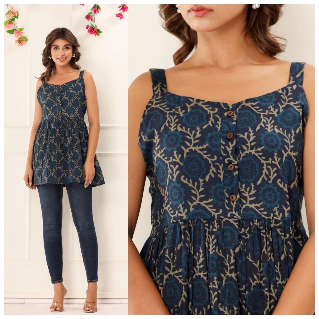STYLIE Cotton Spaghetti Short Kurti