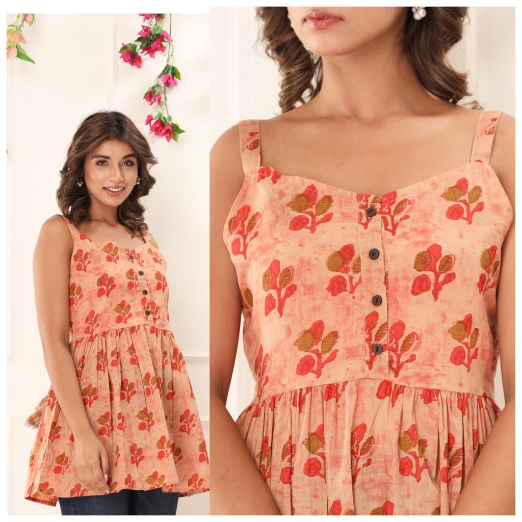 STYLIE Cotton Spaghetti Short Kurti