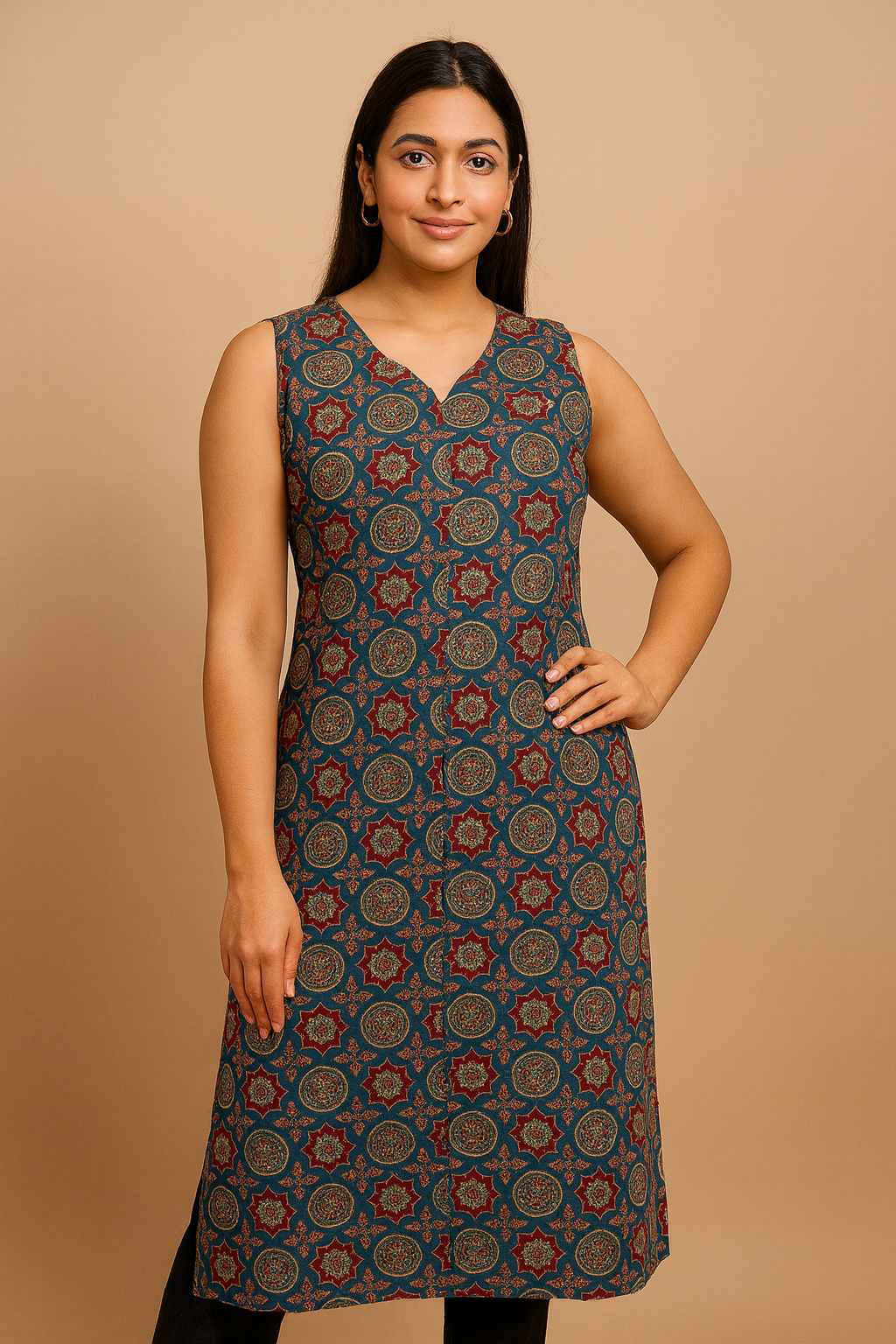 STYLIE GOA Assorted V Neck Printed Kurtas With Attached Sleeves