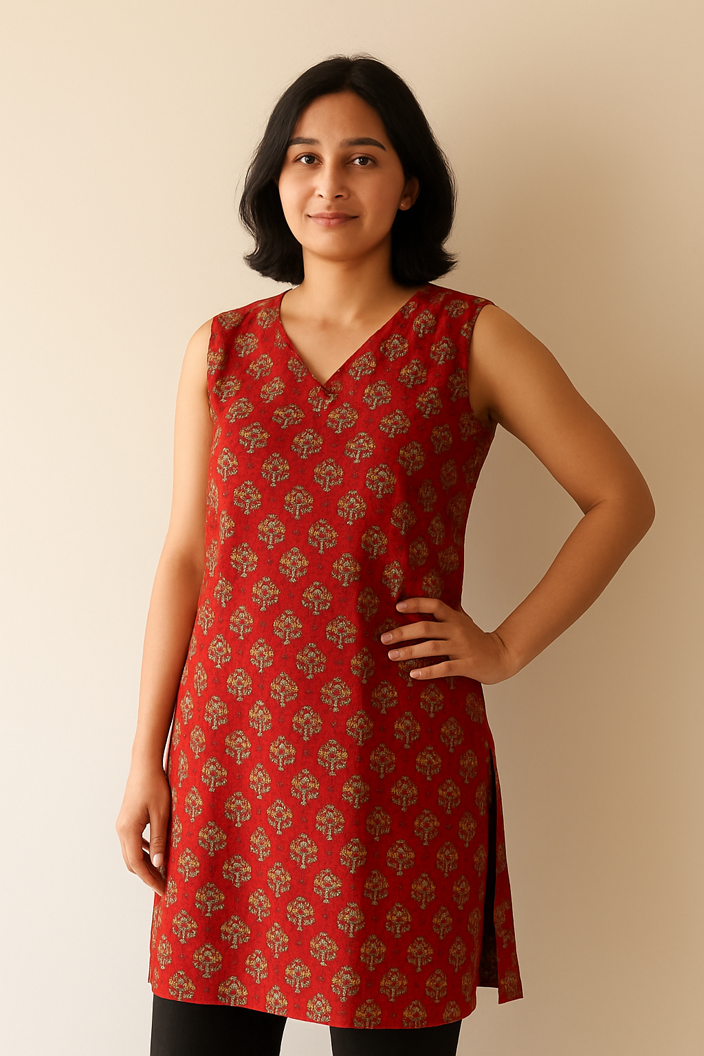 STYLIE GOA Assorted V Neck Printed Kurtas With Attached Sleeves