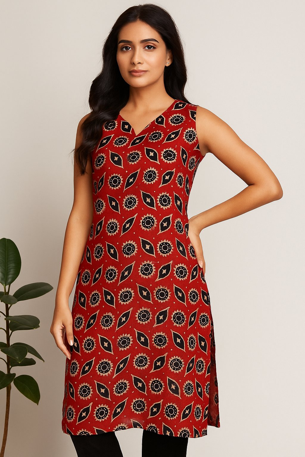 STYLIE GOA Assorted V Neck Printed Kurtas With Attached Sleeves