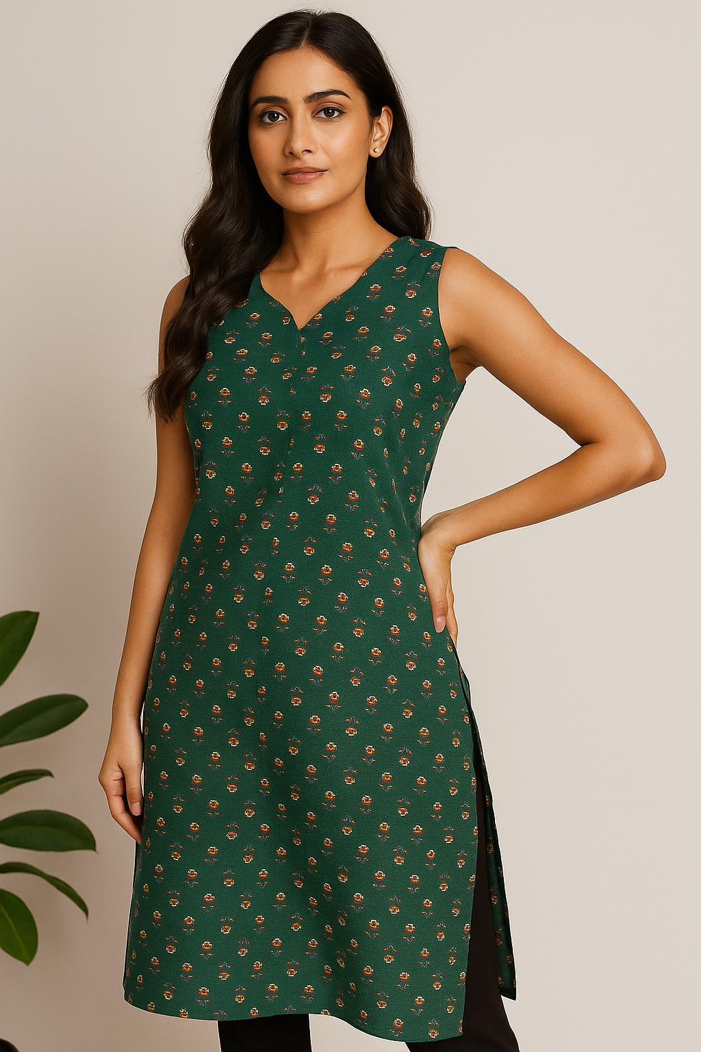 STYLIE GOA Assorted V Neck Printed Kurtas With Attached Sleeves