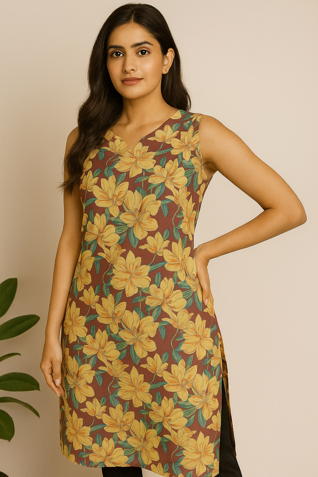 STYLIE GOA Assorted V Neck Printed Kurtas With Attached Sleeves