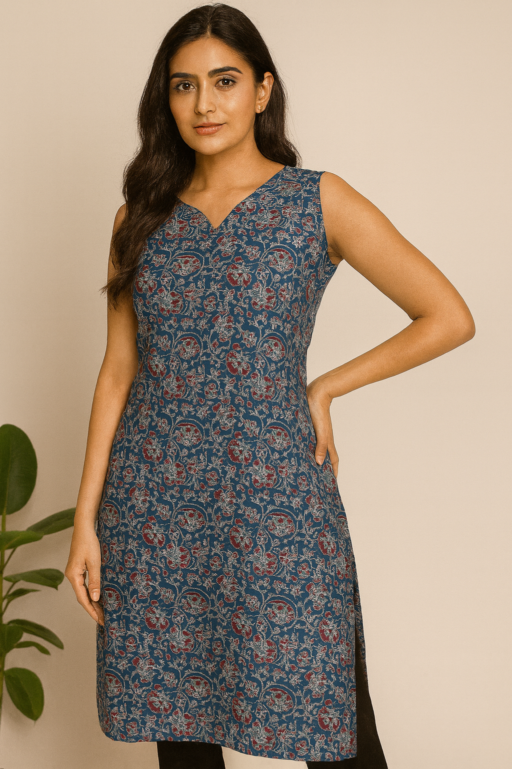 STYLIE GOA Assorted V Neck Printed Kurtas With Attached Sleeves