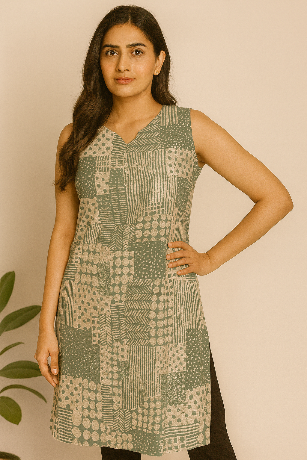 STYLIE GOA Assorted V Neck Printed Kurtas With Attached Sleeves