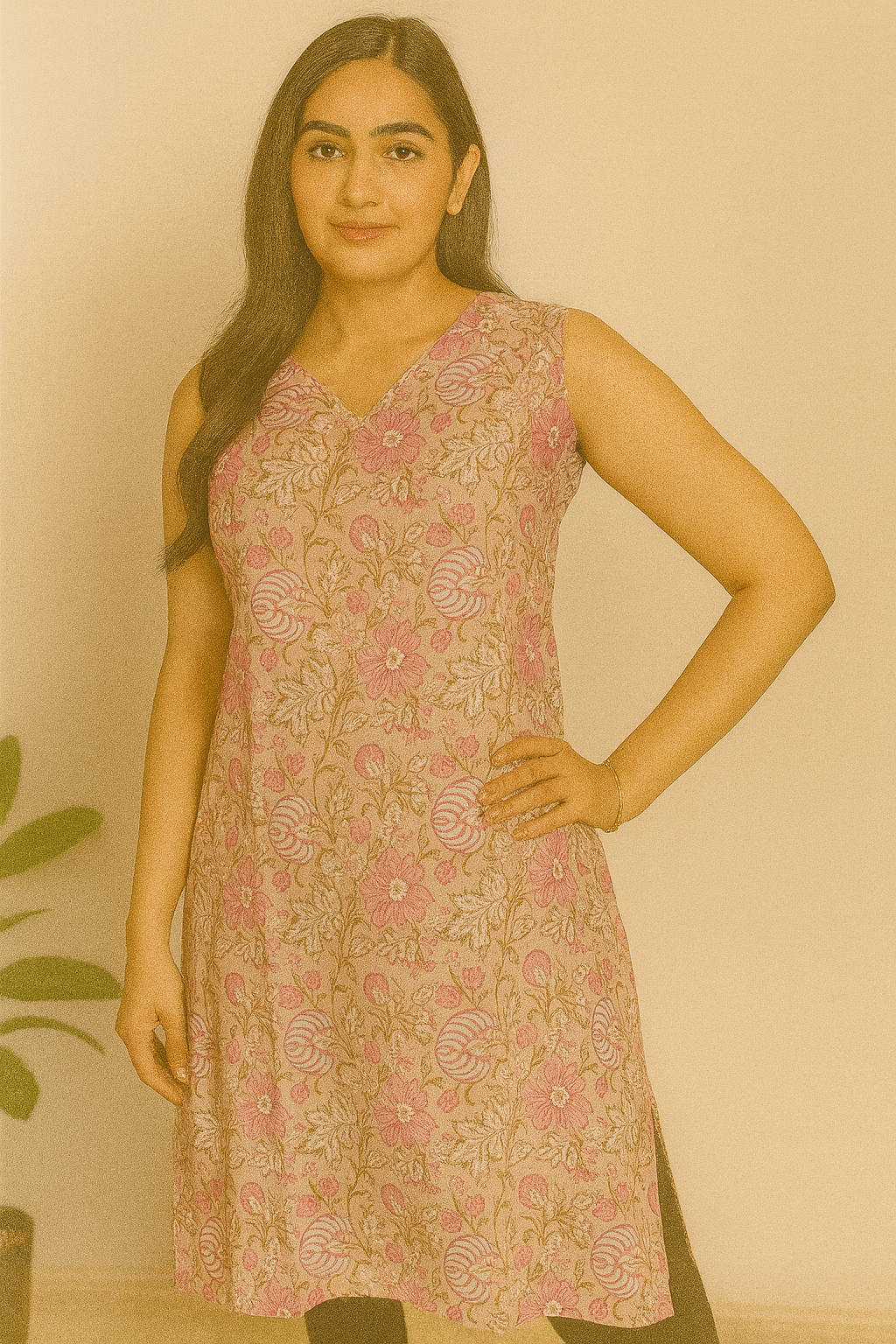 STYLIE GOA Assorted V Neck Printed Kurtas With Attached Sleeves