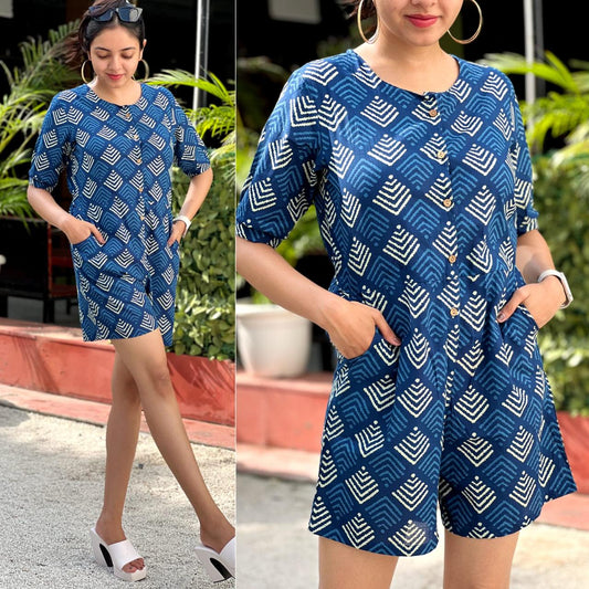 Cotton Printed Play Suit