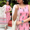 Cotton Sleeveless Kurti Pant Set with Dupatta