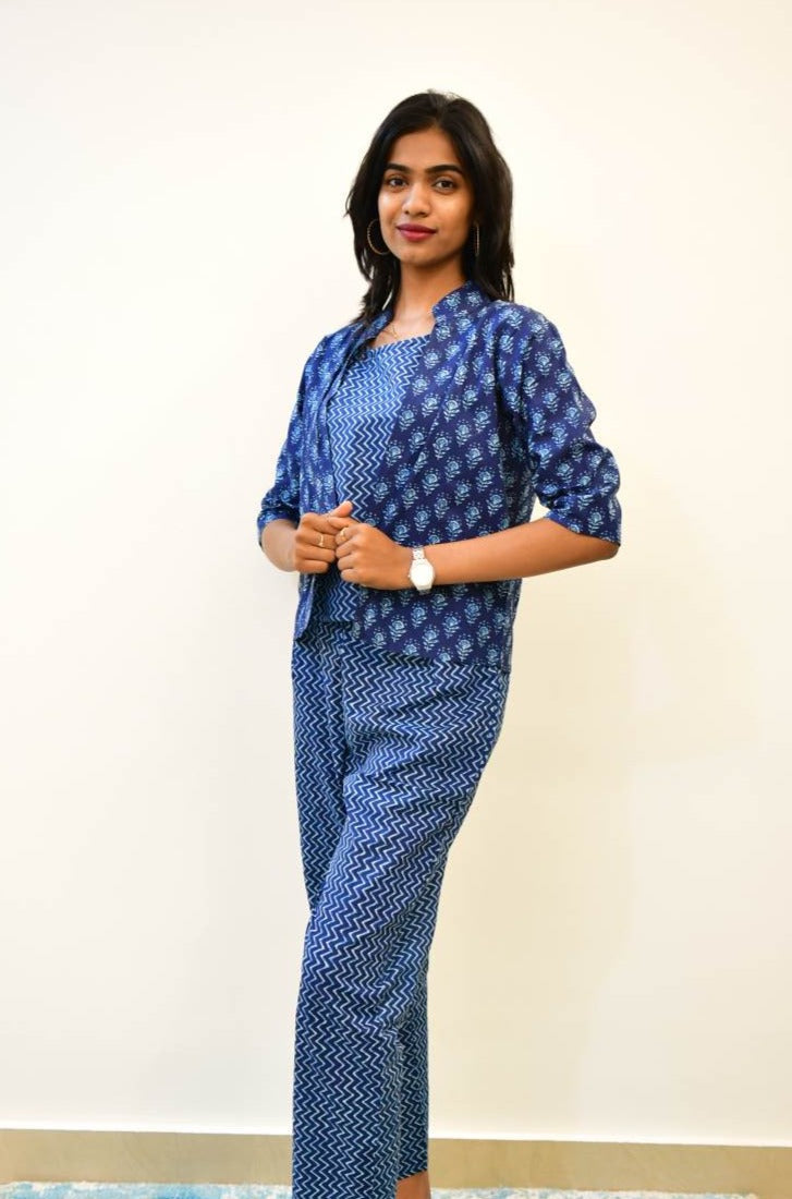 Cotton Cambric printed Coord Set with shrug