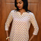 STYLIE Floral Printed White Short Kurti/top