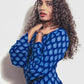 STYLIE Floral Printed  Blue Bell Sleeves Short Kurta