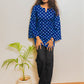 STYLIE Floral Printed  Blue Bell Sleeves Short Kurta