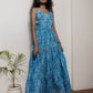 STYLIE Floral Printed Sky Blue Sleeveless Maxi Dress