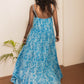 STYLIE Floral Printed Sky Blue Sleeveless Maxi Dress