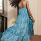 STYLIE Floral Printed Sky Blue Sleeveless Maxi Dress