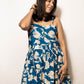 STYLIE Floral Peacock Green Sleeveless Dress