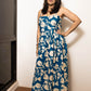 STYLIE Floral Peacock Green Sleeveless Dress
