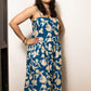 STYLIE Floral Peacock Green Sleeveless Dress