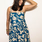 STYLIE Floral Peacock Green Sleeveless Dress