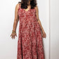 STYLIE Floral Red Sleeveless 1 Piece Dress