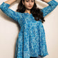 STYLIE  Printed Sky Blue Short Kurta
