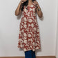 STYLIE Floral Printed Brown Sleevless Kurta