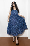STYLIE Printed Blue Maxi Dress
