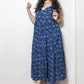 STYLIE Printed Blue Maxi Dress