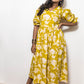STYLIE Floral Printed Yellow Maxi Dress